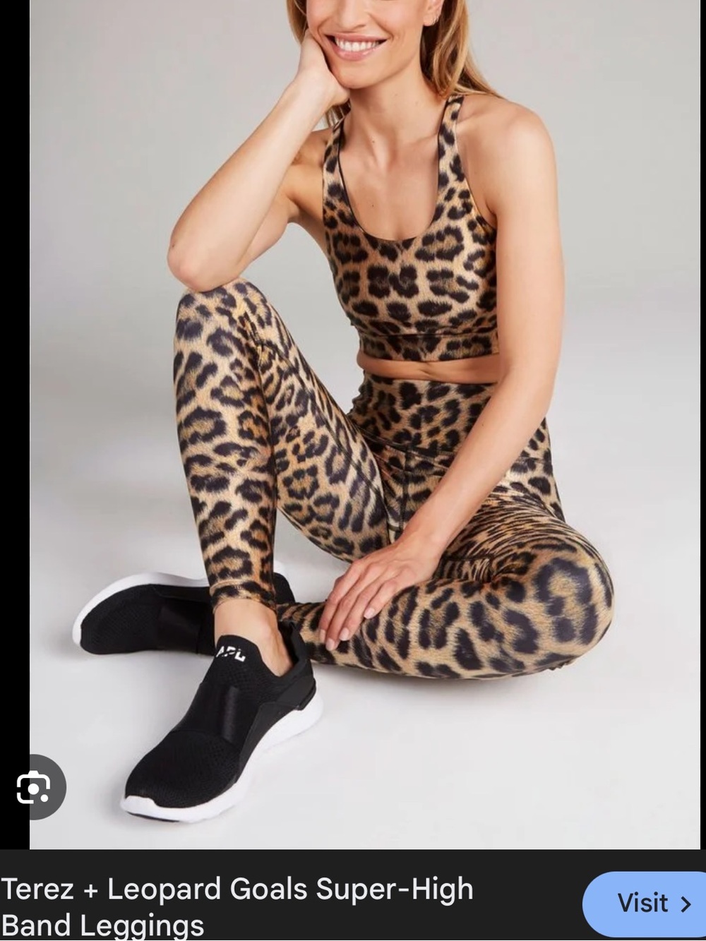 Terez Leopard-Print Super High-Waist Leggings in Brown and Black